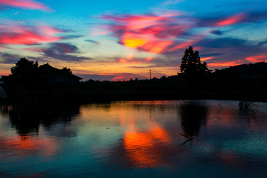 艮山口老塘夕阳