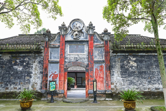 中式建筑门头灰塑