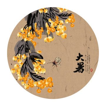 大暑裝飾畫水果節(jié)氣插畫包裝封面
