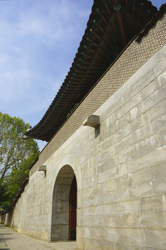 韩国景福宫古城墙城门迎秋门