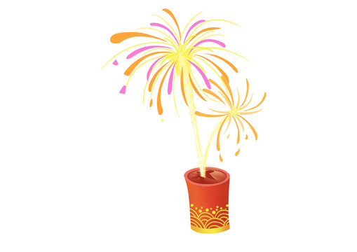 手繪新年喜慶中國風(fēng)煙花炮竹素材