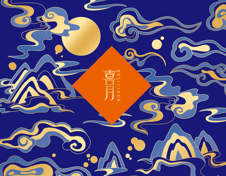 抽象山水線條