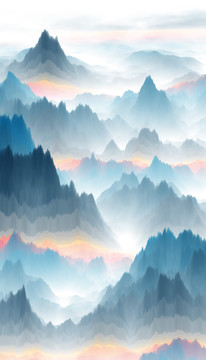 水墨山