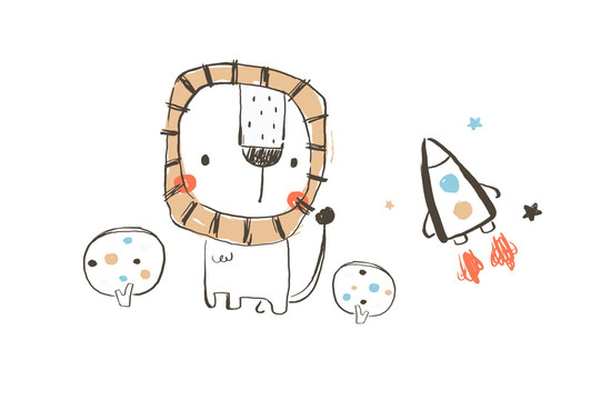 卡通圖案獅子動物兒童內(nèi)褲