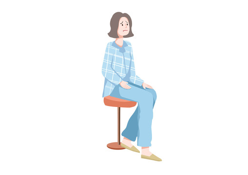 手繪插畫人物醫(yī)護(hù)女病人看病素材
