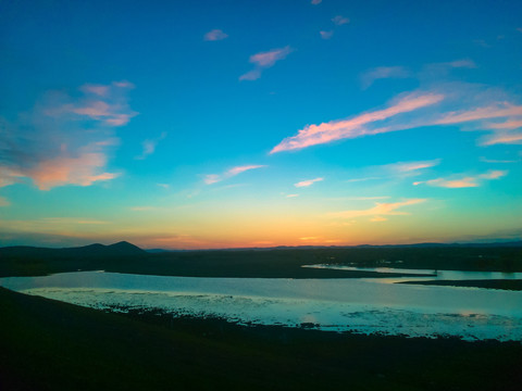 根河湿地日落