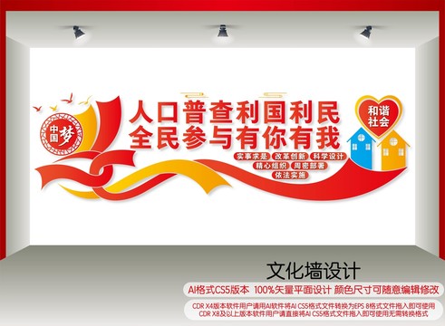 人口普查文化墻