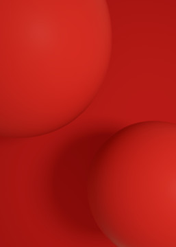 红色球形背景海报C4D场景