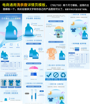 洗衣液详情页模板PSD