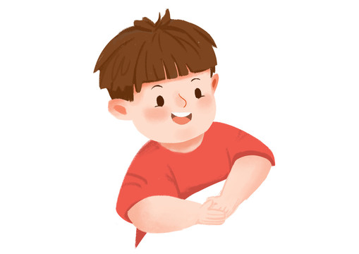 原創(chuàng)手繪插畫卡通兒童小男孩
