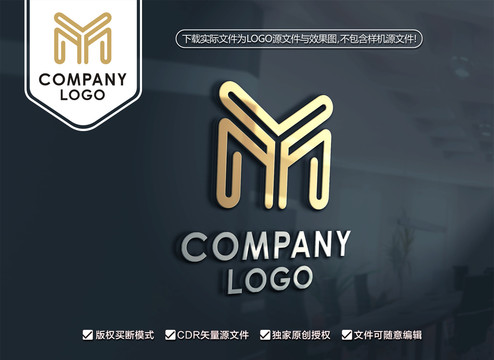 YM字母LOGO设计