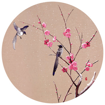 喜鵲梅花圖