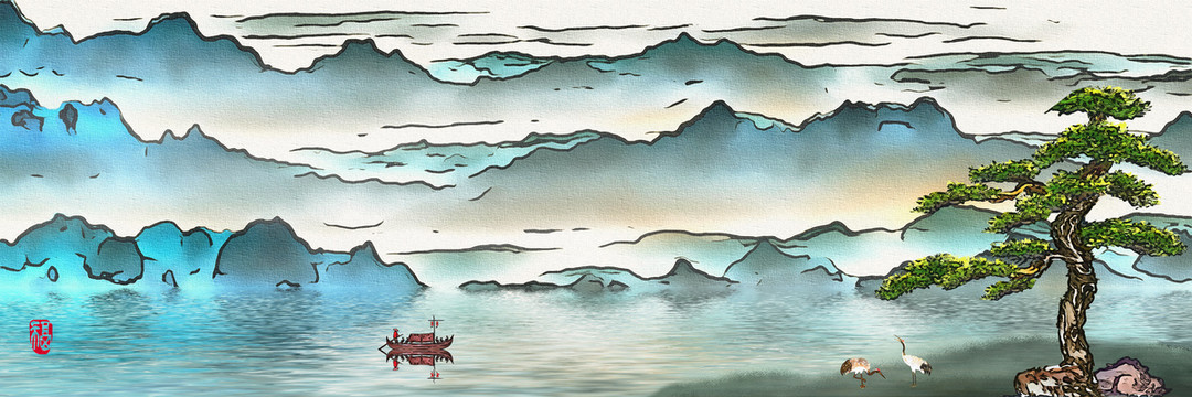 山水背景墻