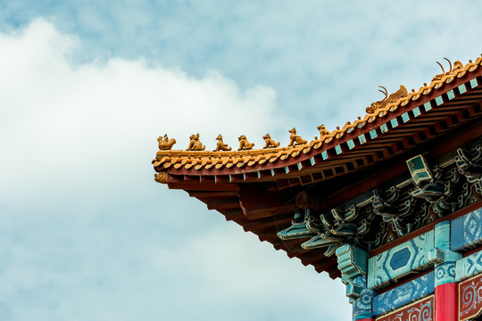 广州市莲花山风景区莲华禅寺屋檐