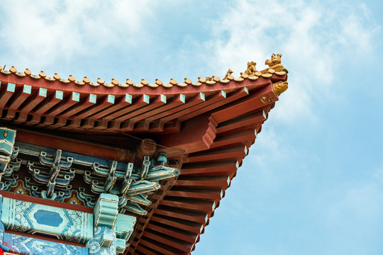 广州市莲花山风景区莲华禅寺屋檐