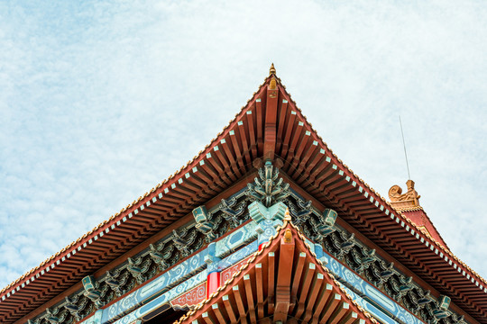 广州市莲花山风景区莲华禅寺屋檐