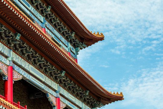 广州市莲花山风景区莲华禅寺屋檐