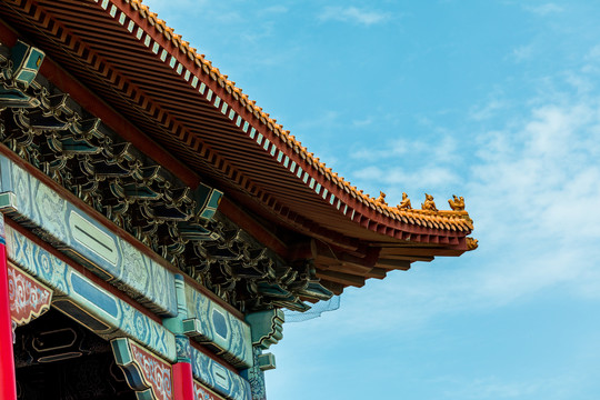 广州市莲花山风景区莲华禅寺屋檐