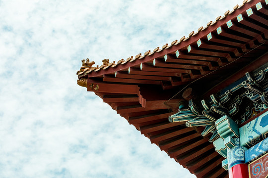 广州市莲花山风景区莲华禅寺屋檐