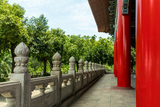 广州市莲花山风景区莲华禅寺走廊