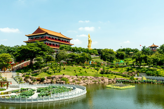 广州市莲花山风景区莲华禅寺全景