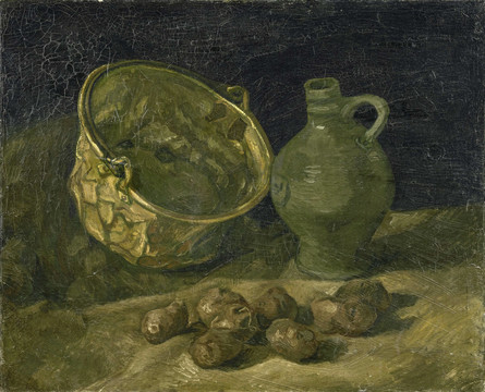 文森特·威廉·梵高铜盆与芋头静物油画