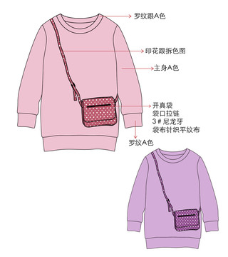 長(zhǎng)款挎包印花衛(wèi)衣