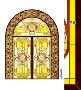 教堂玻璃大拱形门