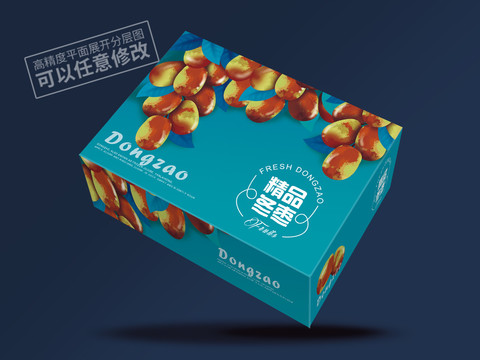 冬棗包裝平面展開圖