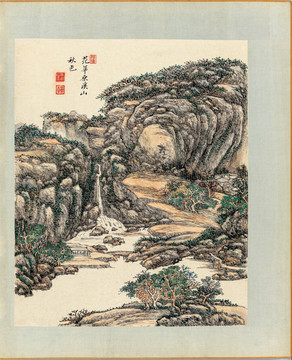 王原祁仿宋元人山水山澗林廬圖