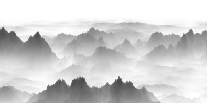 水墨山