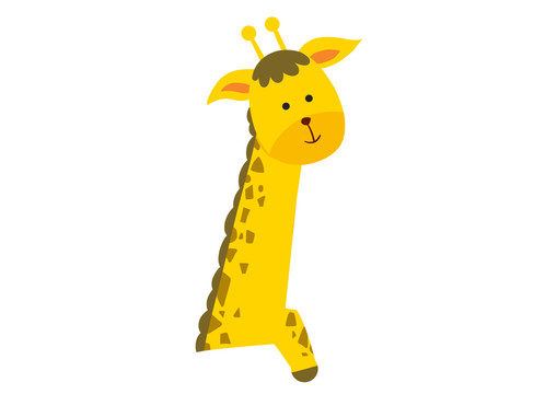 原创手绘卡通可爱可爱黄色长颈鹿