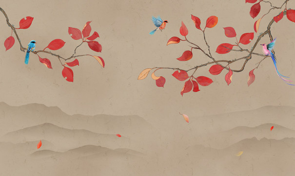 新中式花鳥(niǎo)山水畫(huà)