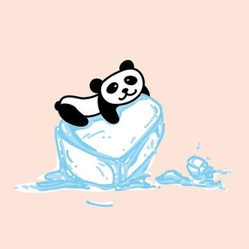 可愛熊貓避暑夏天主題手機殼