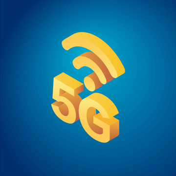 橙色5Gwifi3D立体字字体