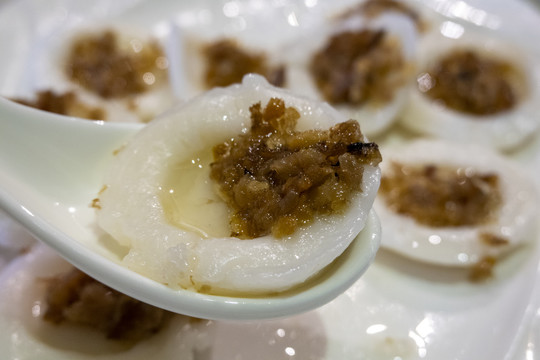 鸭母捻馅料特写