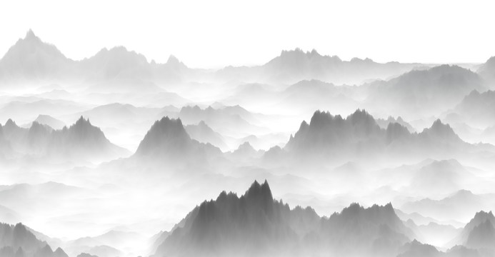 水墨山