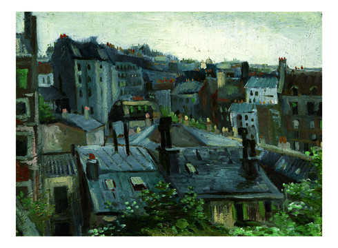 文森特·威廉·梵高傍晚的屋顶油画