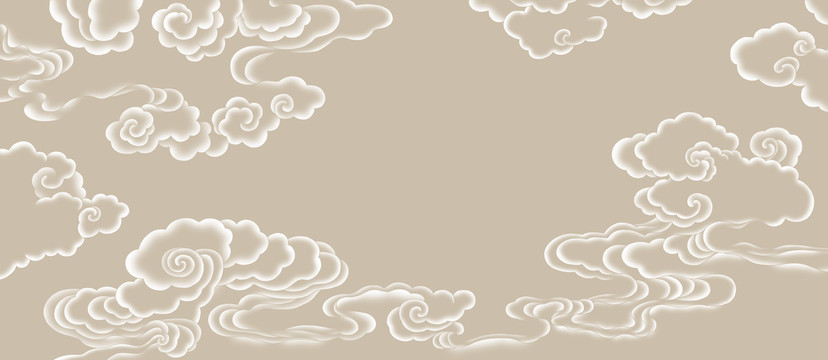 古風(fēng)祥云手繪裝飾畫(huà)