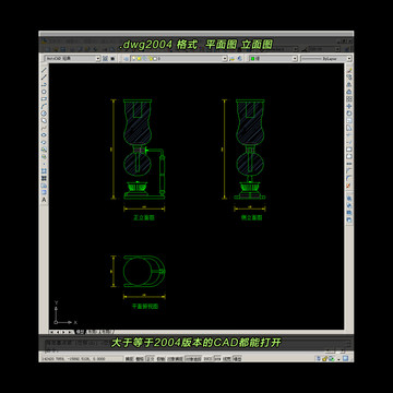 虹吸壶CAD平面图立面图