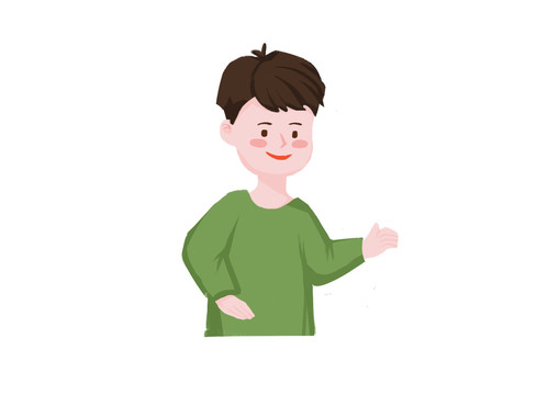 原創(chuàng)手繪學生卡通人物小男孩插畫
