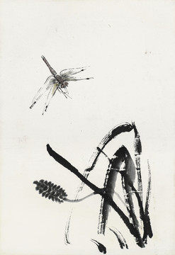 齐白石水墨国画蜻蜓