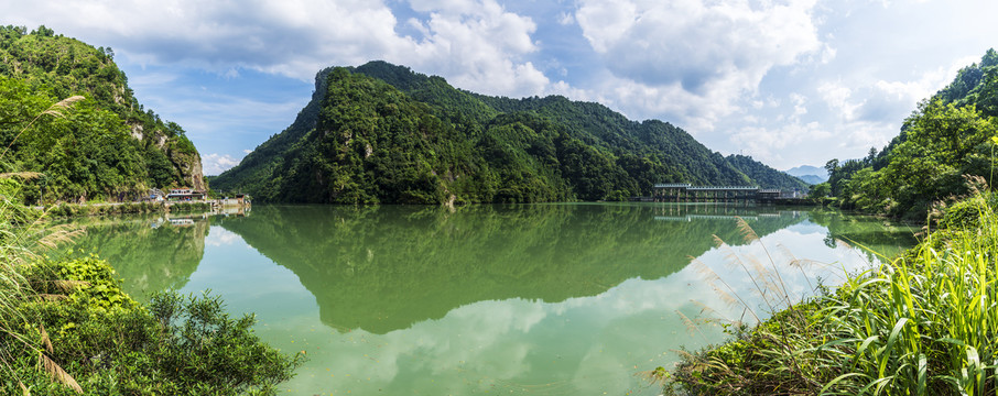 高清宽幅绿水青山蓝天白云