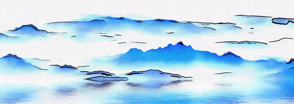 水墨遠(yuǎn)山
