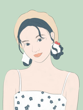 女孩插畫(huà)