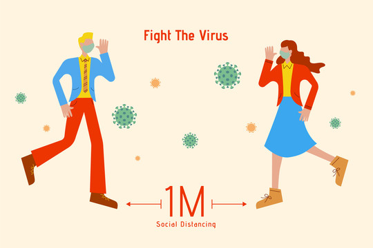 防疫宣传疫情期间保持社交距离