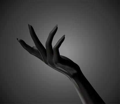 黑色优雅手势三维图