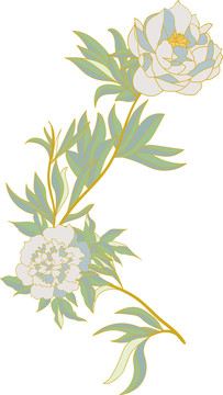 花鳥線稿矢量圖