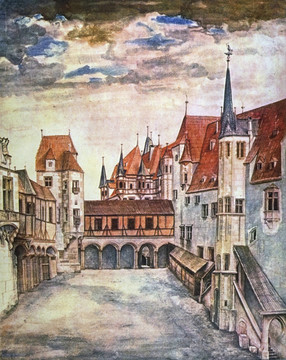 阿尔布雷特·丢勒因斯布鲁克前城堡无云院落