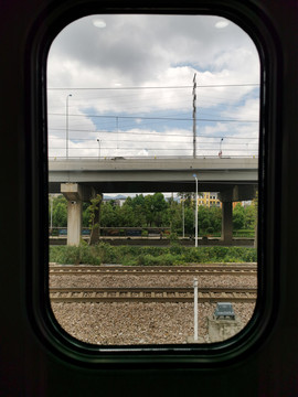 高铁铁路和谐号车窗
